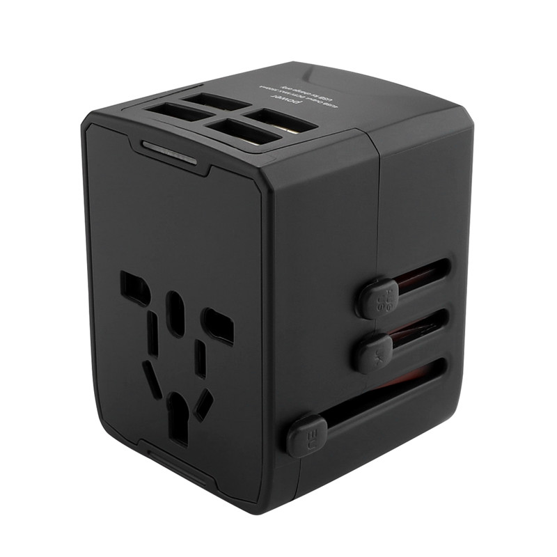 RRTRAVEL Power Plug Adapter - International Travel - 4 USB Ports dla 150+ Kraje - 220 Volt Adapter - Travel Adapter Type C Type A Type G I UK EU European (4 USB Travel Adapter)