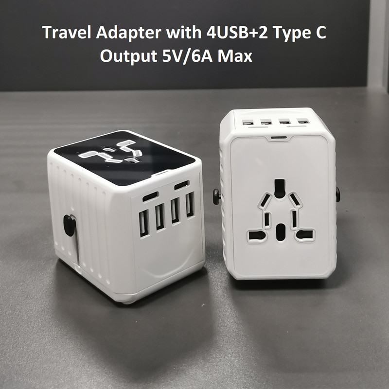 Jeden typ C nie wystarczy? 2 Uniwersalny adapter podróżny typu C + 4USB!